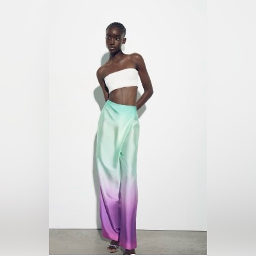 Zara tie dye print vacation pants
